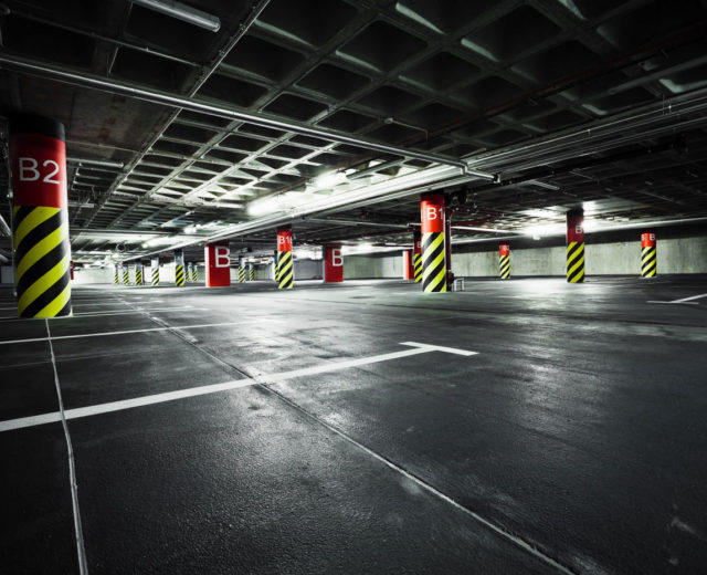 Photographie d'un parking souterrain